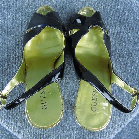 GUESS WGRenny Women Slingback Heel Shoes Size‎ 8.5 Medium Black Synthetic - Picture 6 of 9